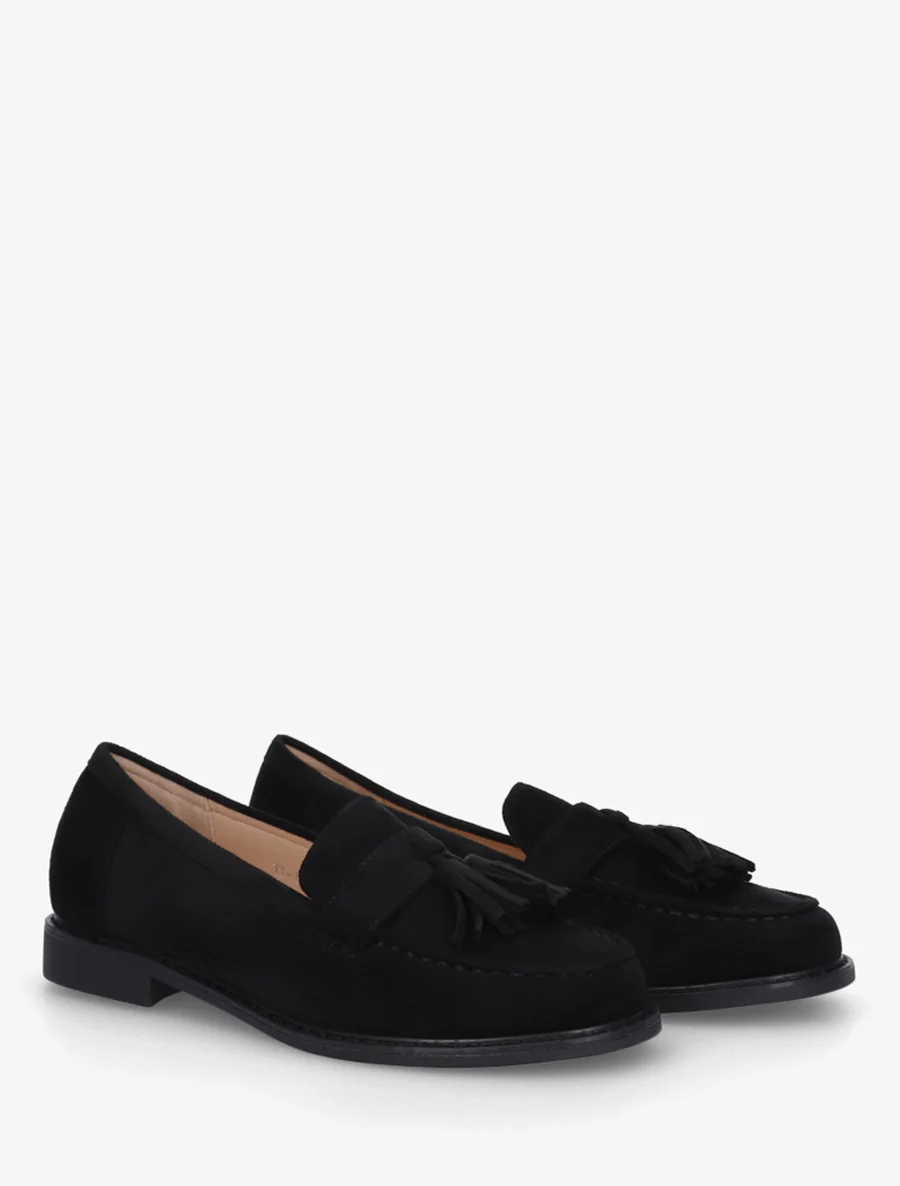 Suède loafers met kwastjes - Zwart - Image 4