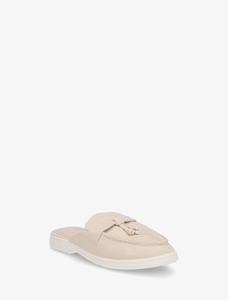 Suède mocassin stijl muiltjes - Beige - Image 2