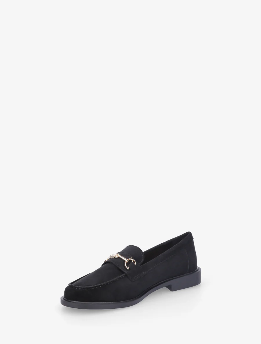 Suède mocassins met metalen gesp - Zwart - Image 3