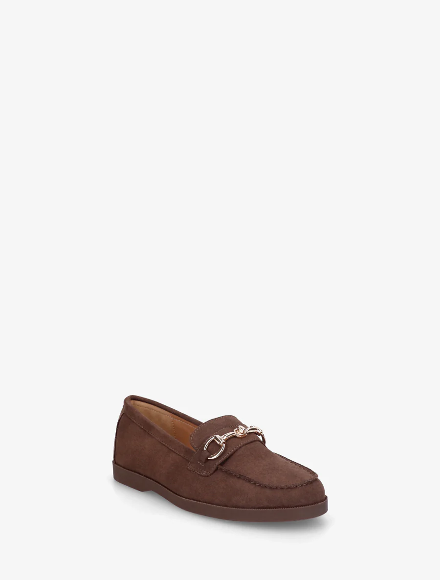 Suède mocassins met metalen gesp - Bruin - Image 2