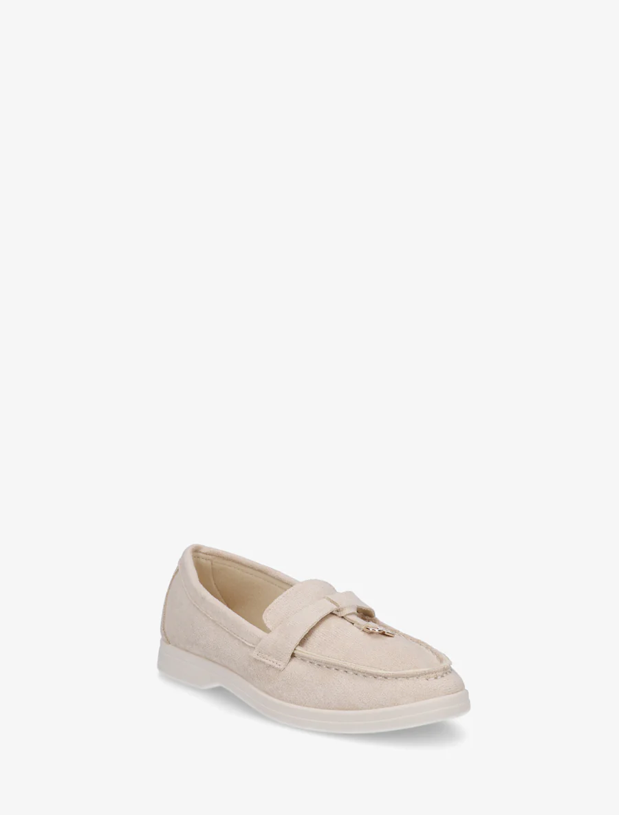 Suède mocassins met sieraden inzetstuk - Beige - Image 2