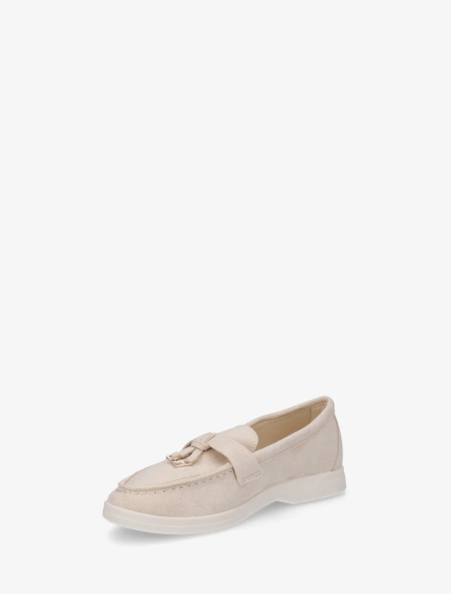 Suède mocassins met sieraden inzetstuk - Beige - Image 3
