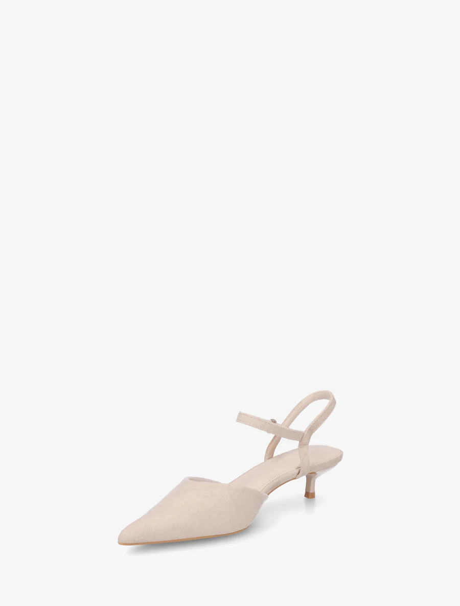 Suède pumps met spitse neus - Beige - Image 3