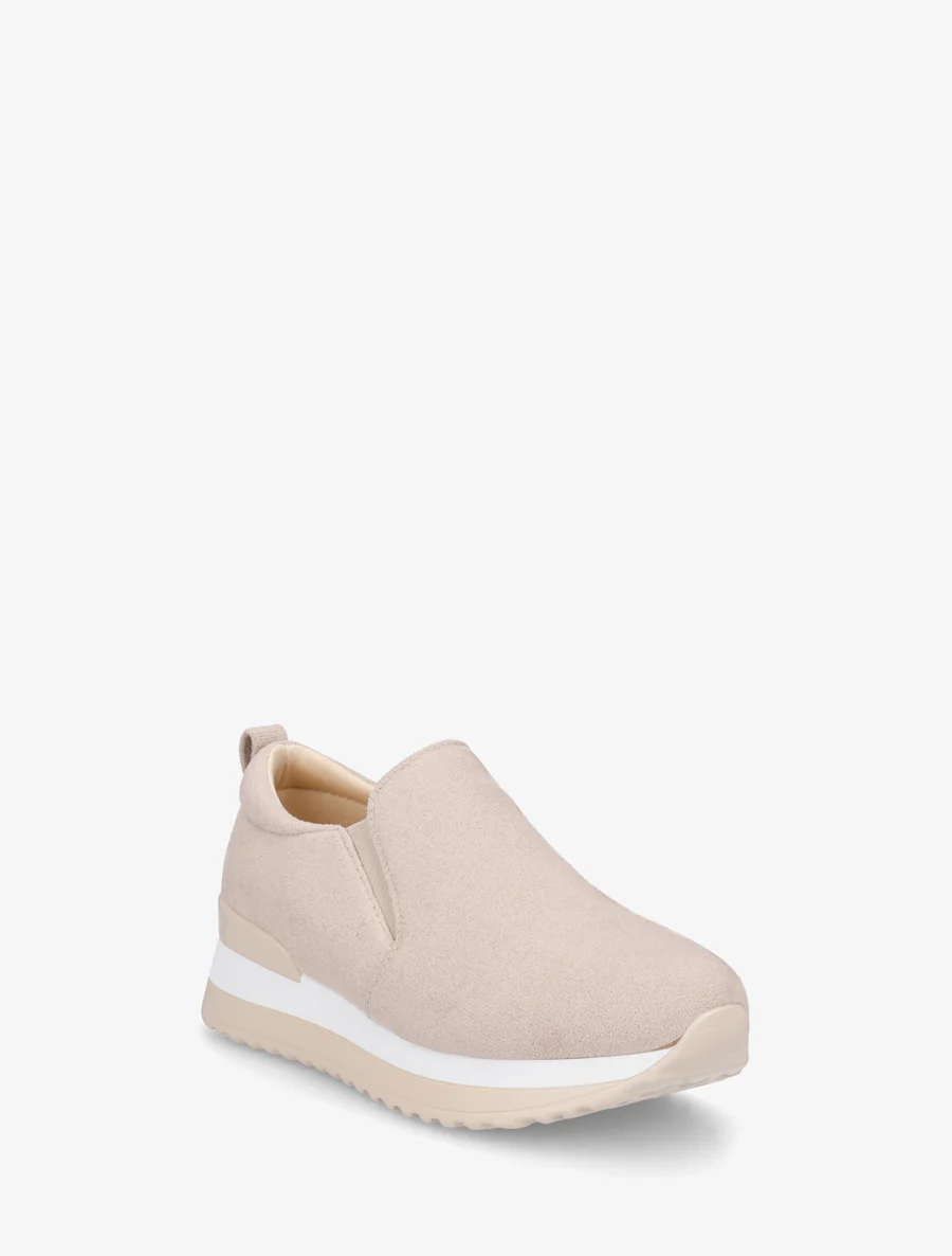 Suède sleehakken sneakers - Beige - Image 2