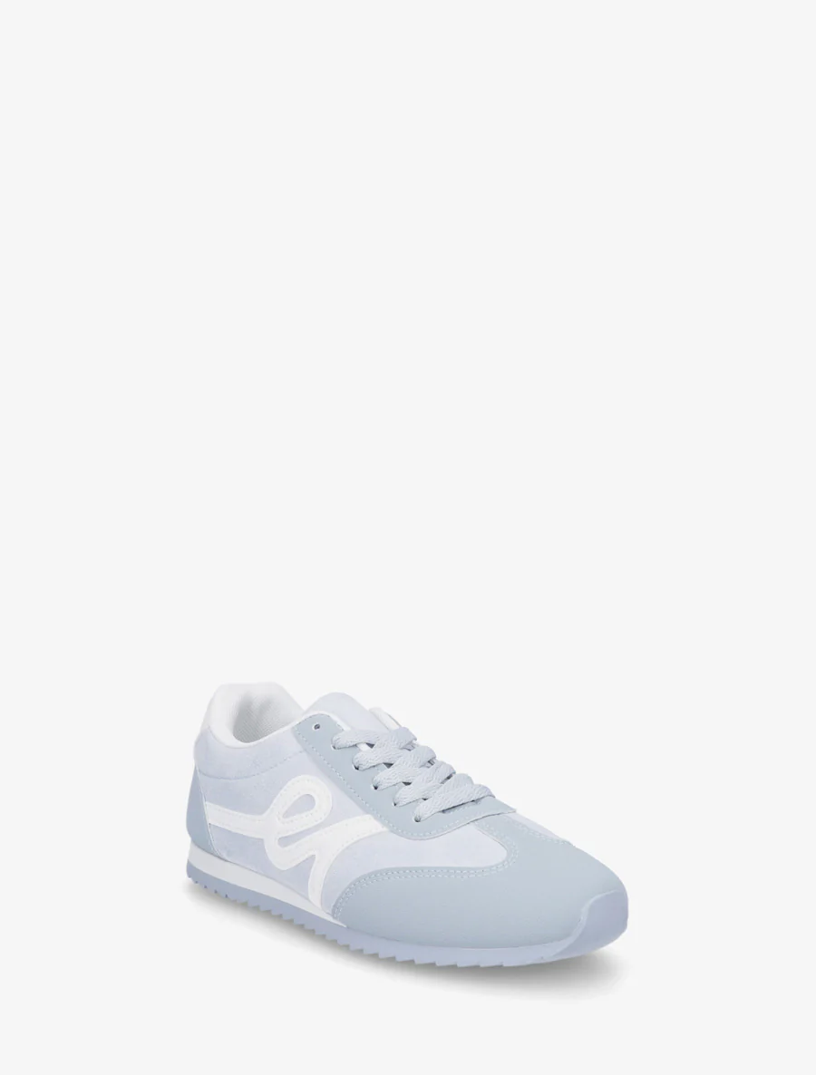 Suède sneakers met nubuck-effect inzetstuk - Lichtblauw - Image 2