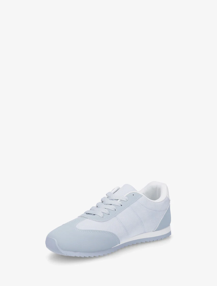 Suède sneakers met nubuck-effect inzetstuk - Lichtblauw - Image 3