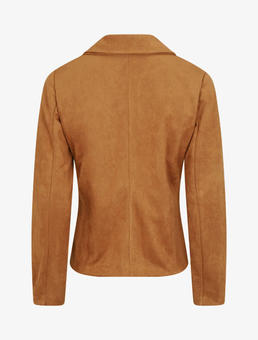Suedine jasje in 'Perfecto' stijl - Kameel - Image 2