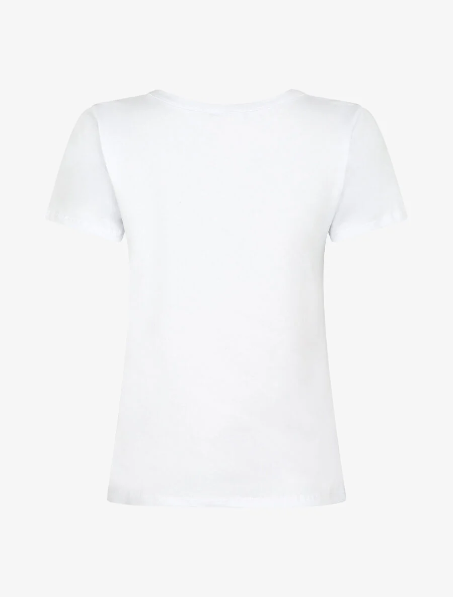 T-shirt met bloemenboeketmotief - Wit - Image 2