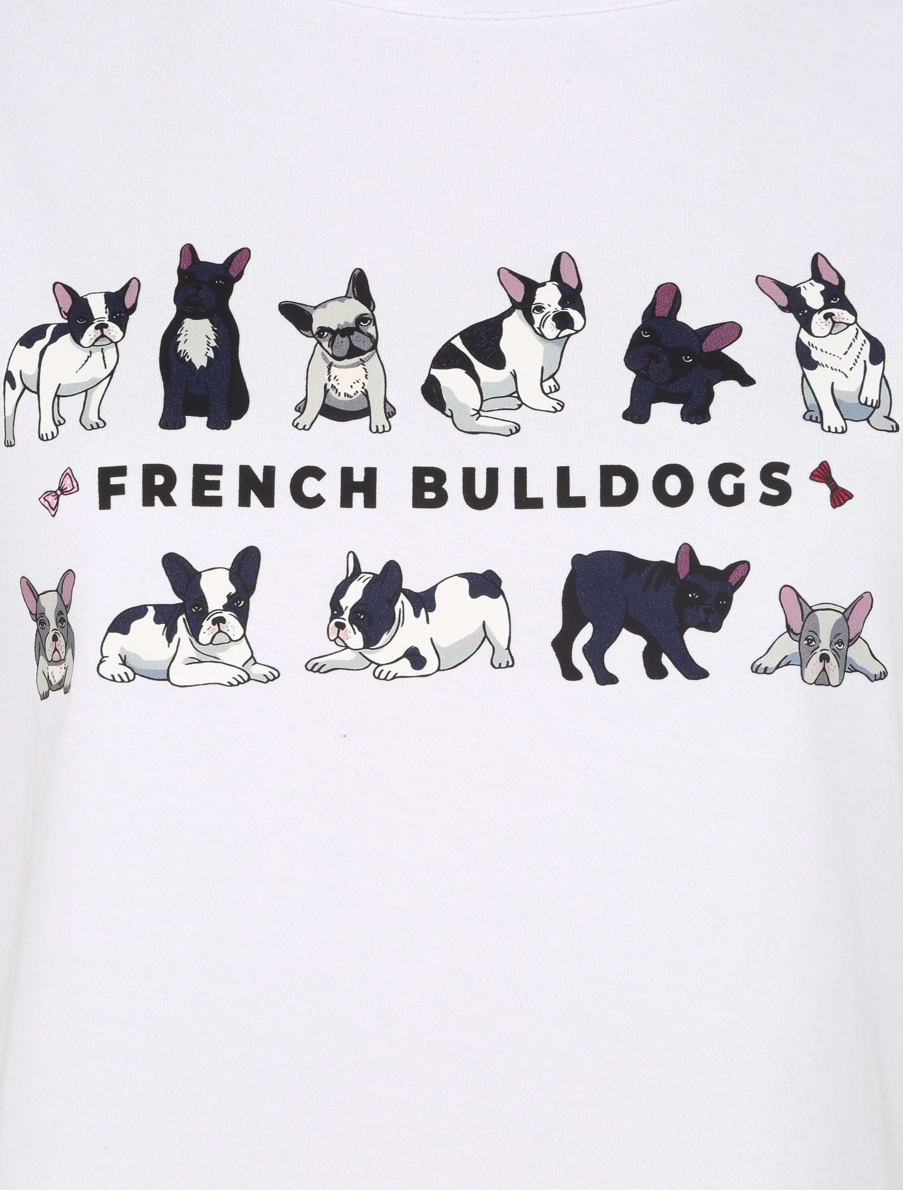 T-shirt met bulldogpatroon - Wit - Image 3