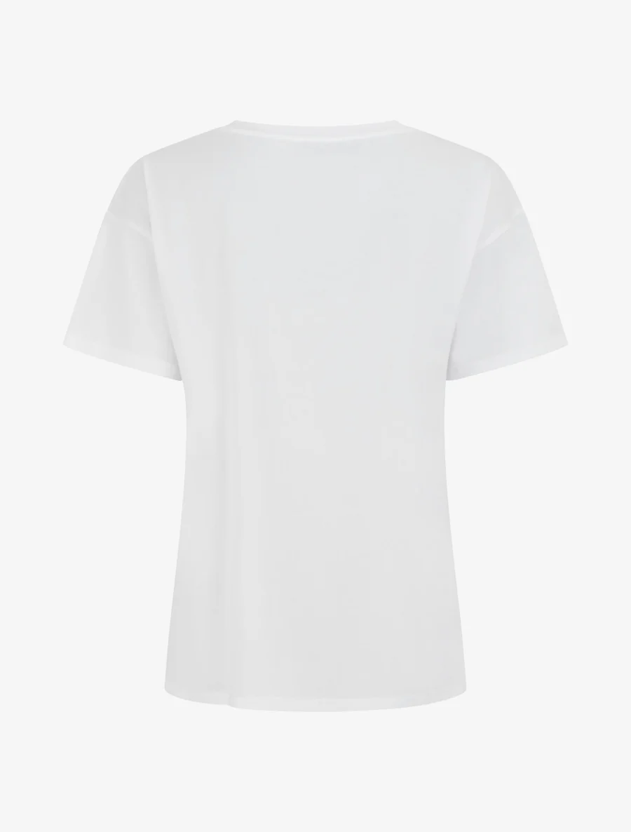 T-shirt met korte mouwen en boodschap - Wit - Image 2