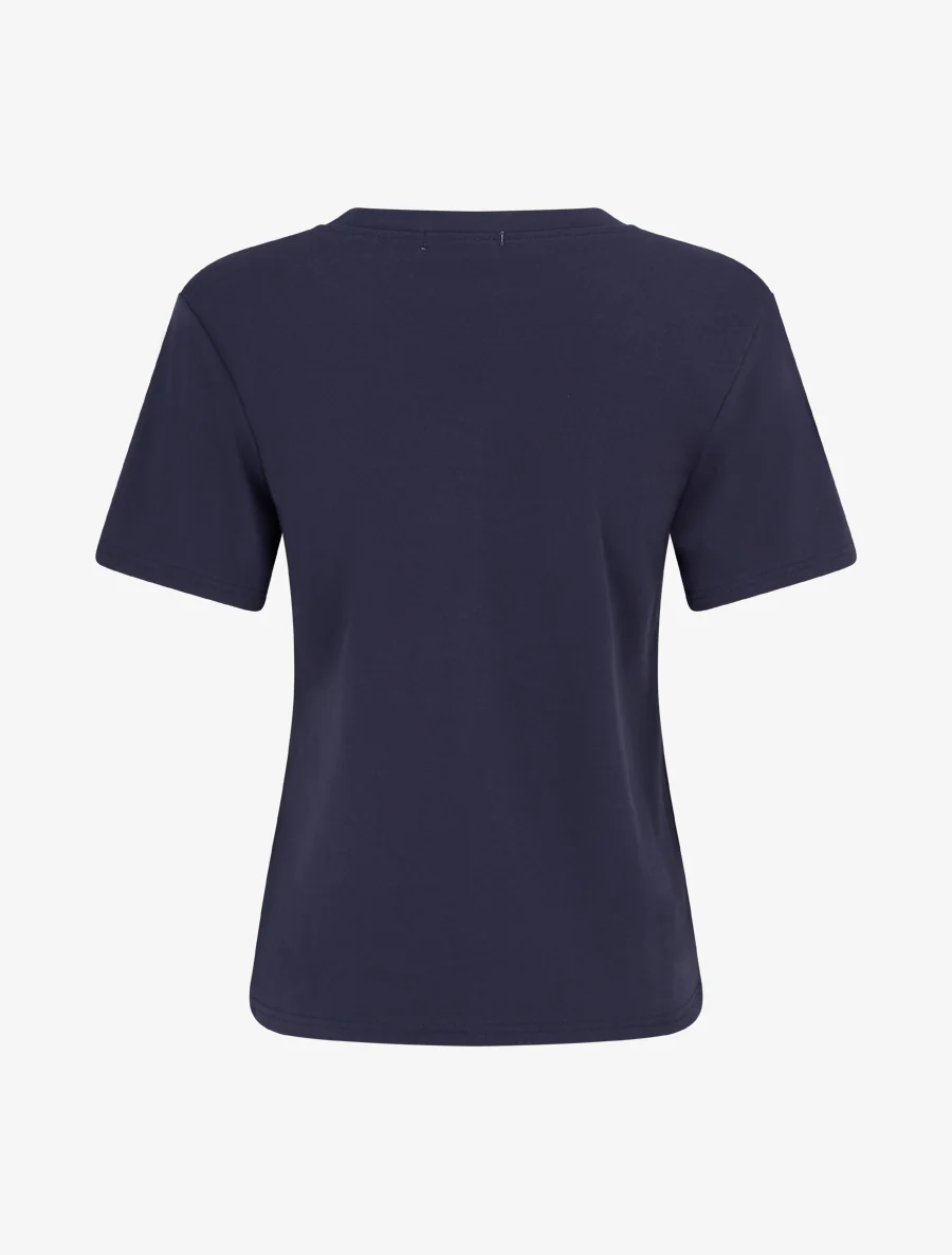 T-shirt met korte mouwen en geborduurde zak - Marine - Image 2