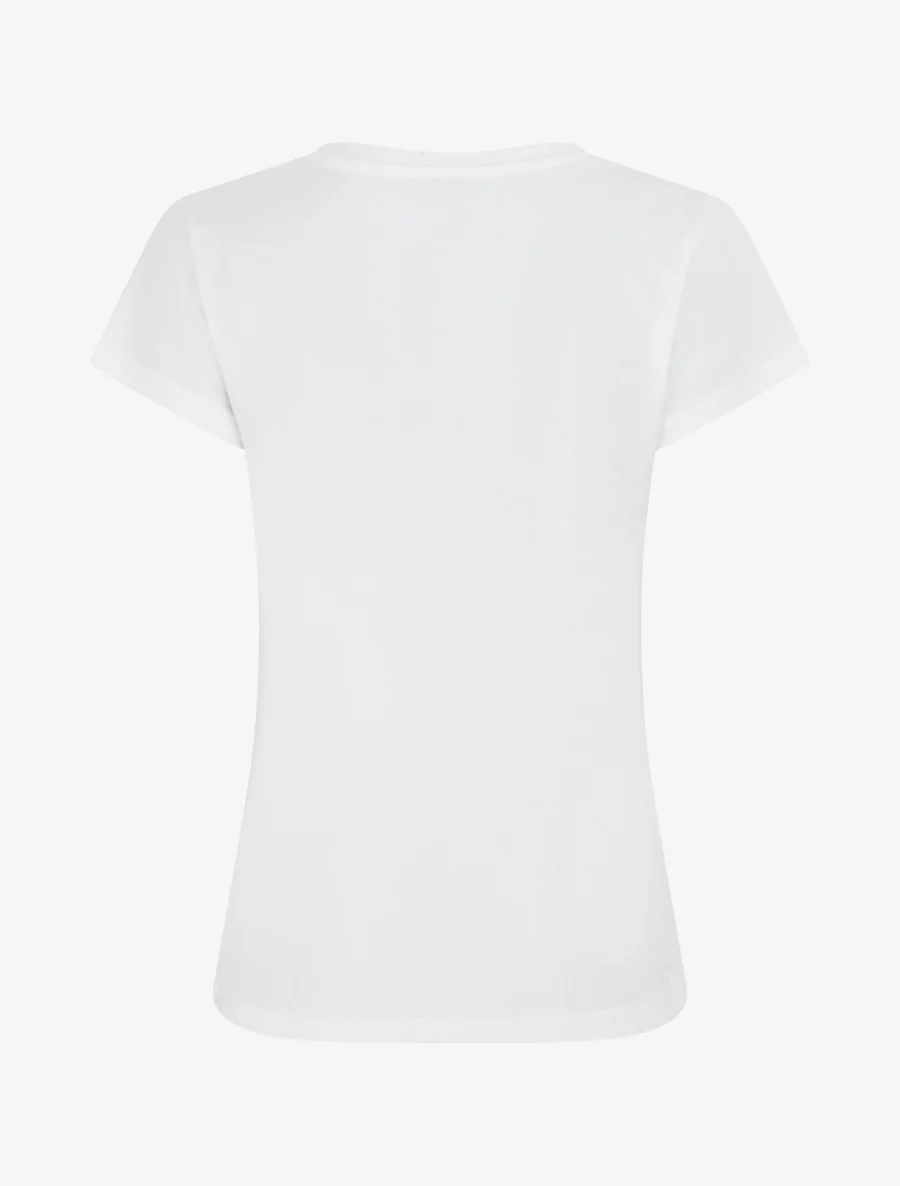 T-shirt met scooterpatroon met strass-steentjes - Wit - Image 2