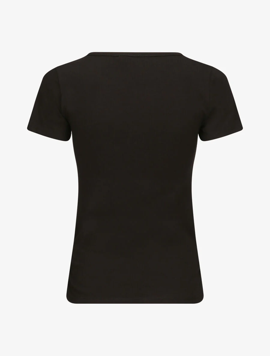 V-hals T-shirt - Zwart - Image 2