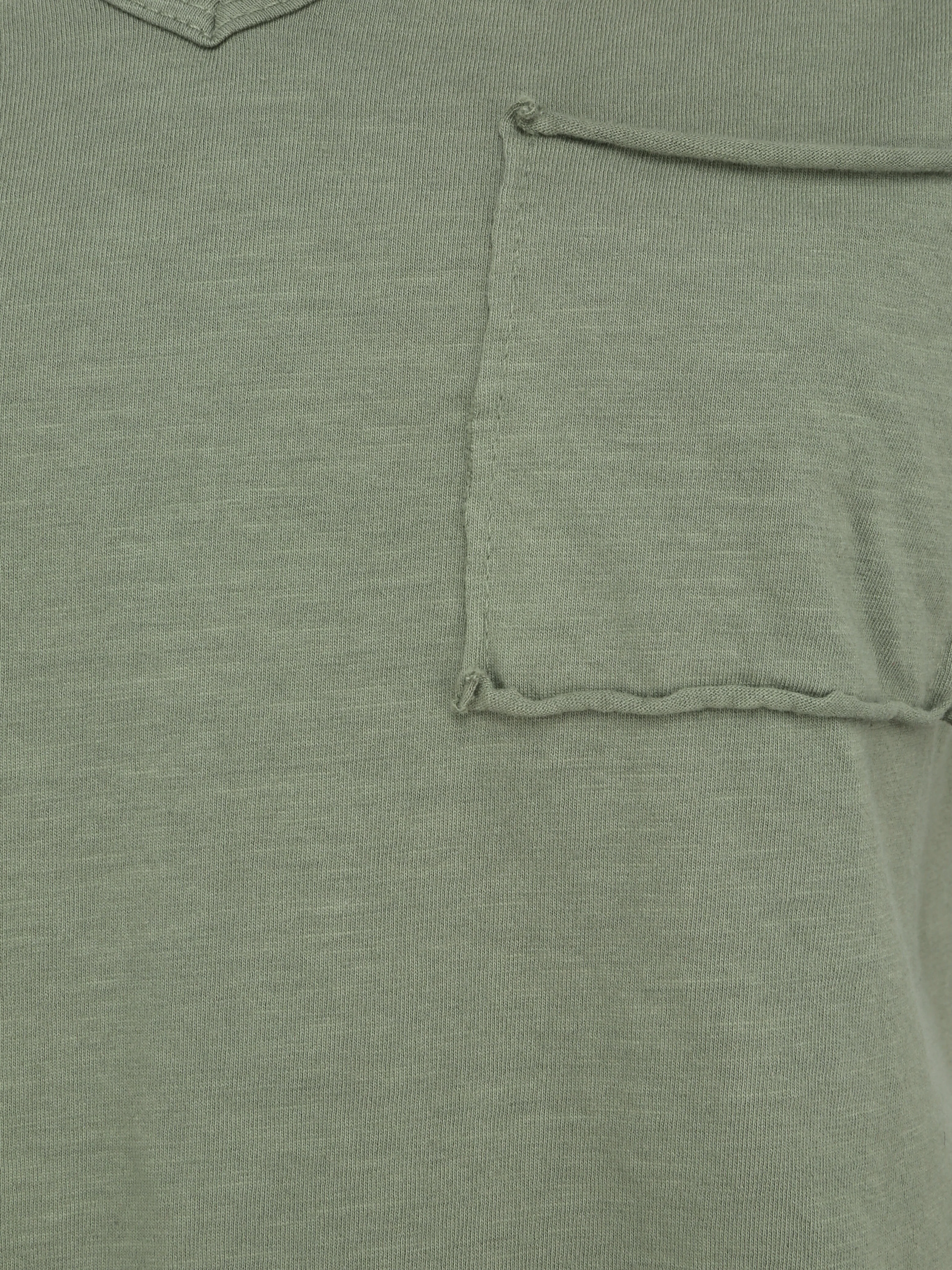 Recht effen T-shirt met korte mouwen - Kaki - Image 3