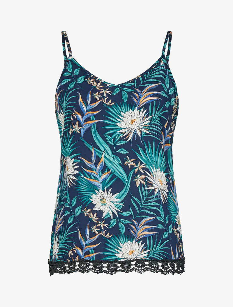 Tanktop met tropische print - marine