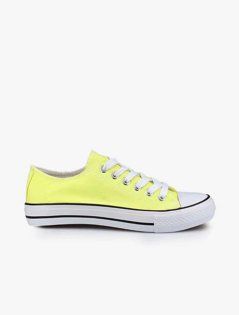 Basis tennisschoenen met platte zool - geel - Image 2