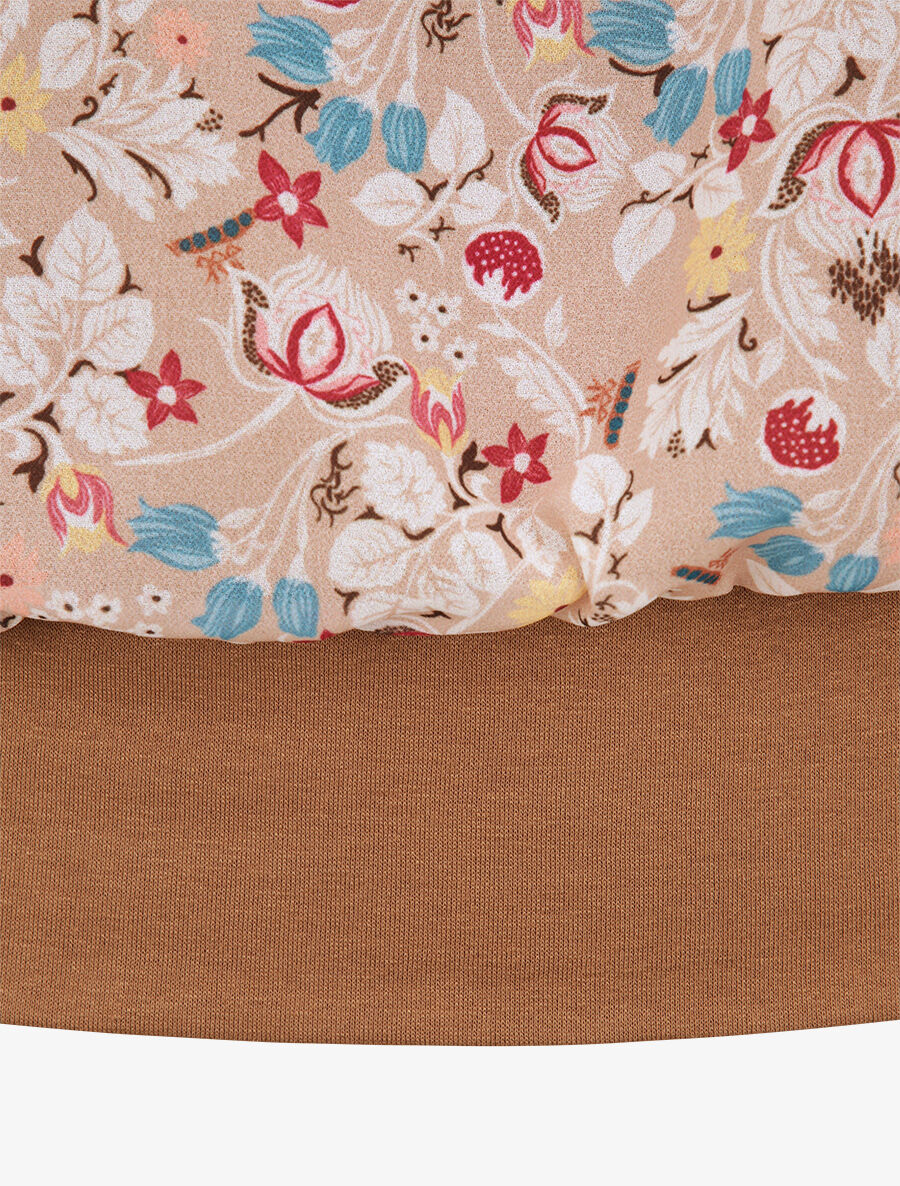 Top bol bedrukt met gestileerde bloemen - Beige - Image 4