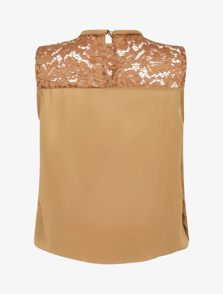 Top bal in kant met schouderbandjes - Camel - Image 2