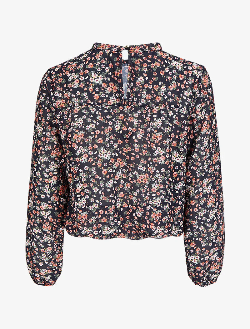 Top met zomerbloemenprint - Zwart - Image 2