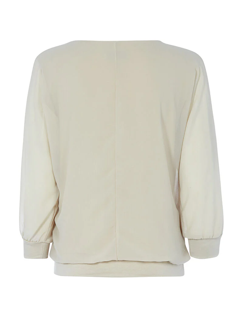 Top met watervalhals - beige - Image 2