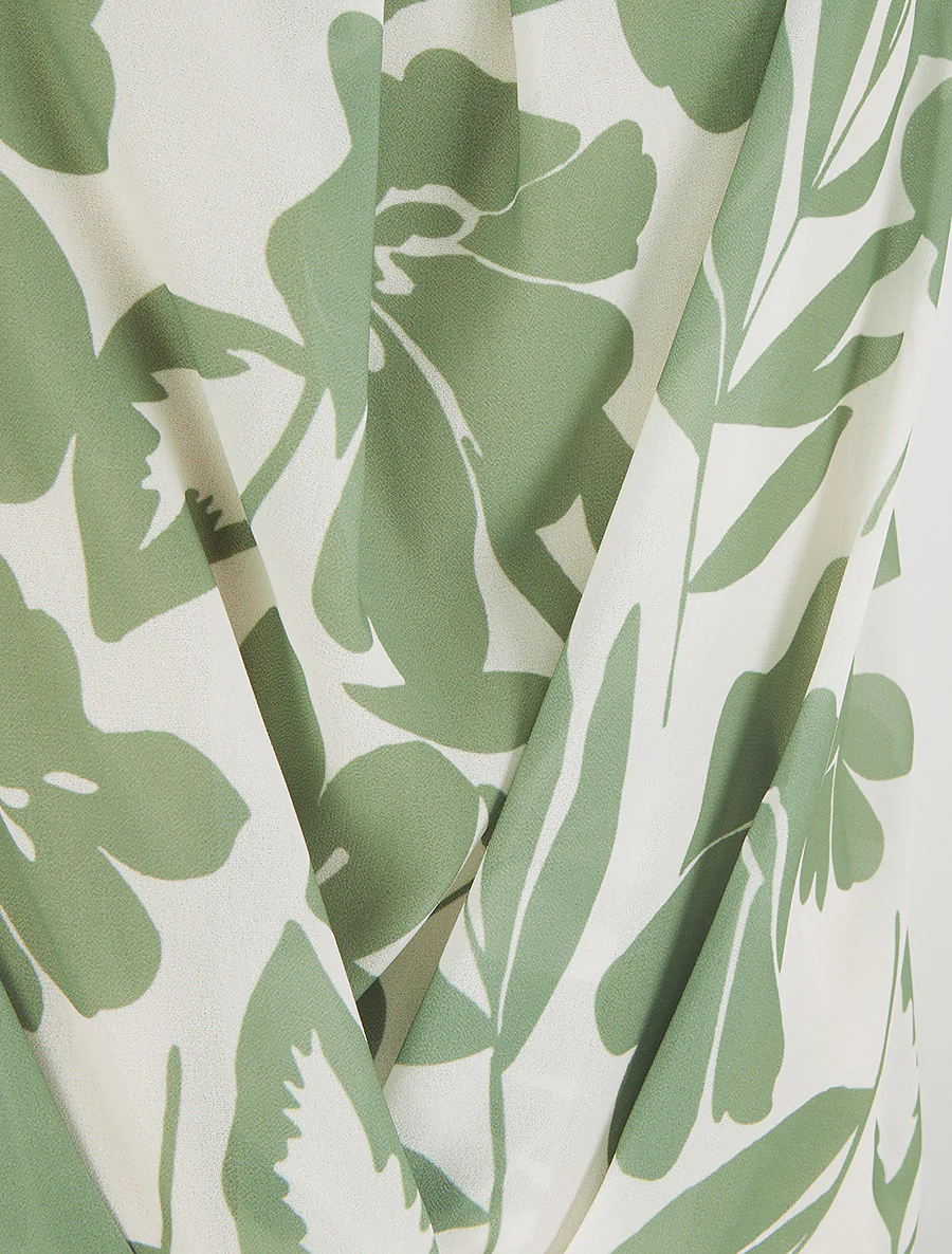 Top in bloemenprint stof - Kaki - Image 3