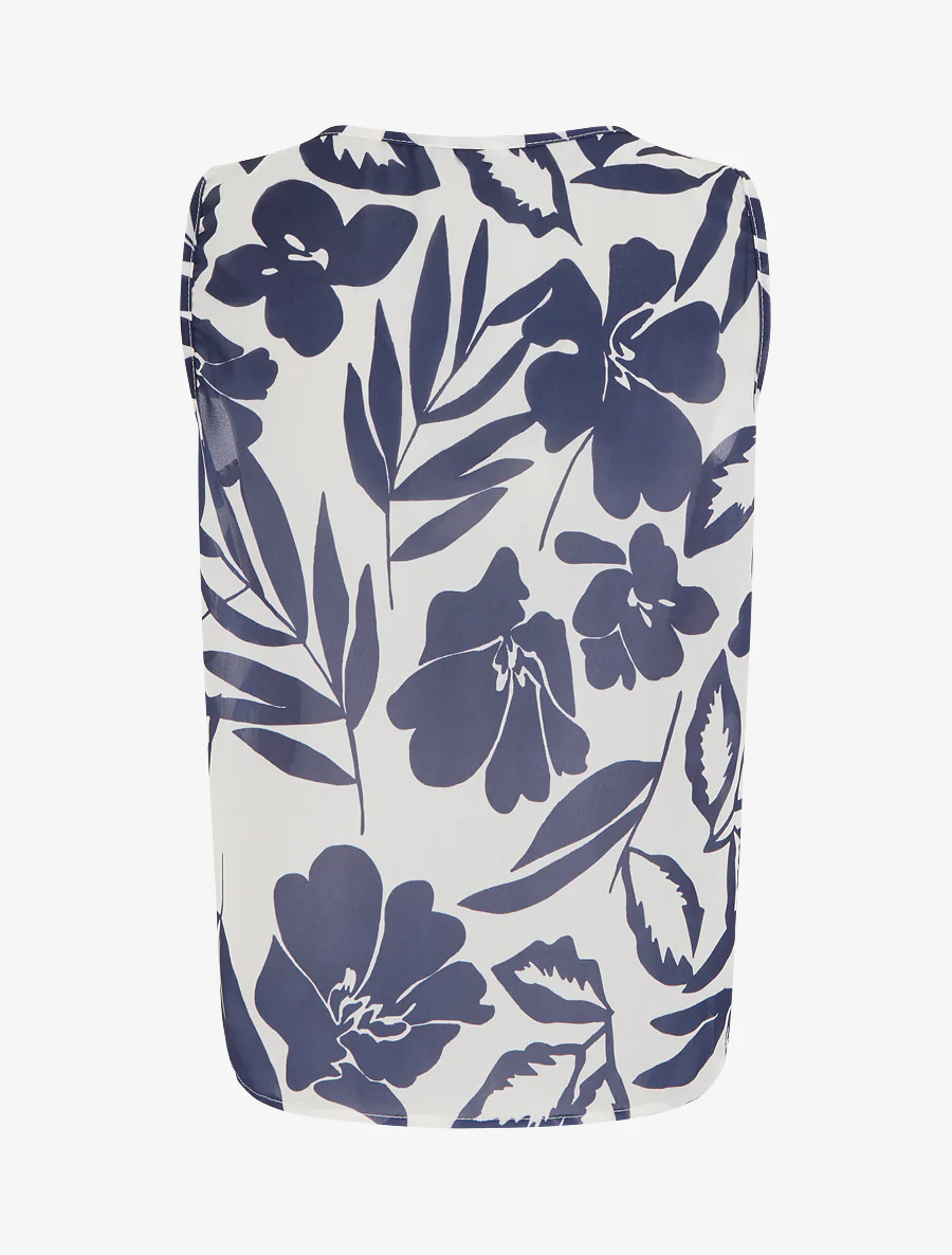 Top in bloemenprint stof - Marine - Image 2