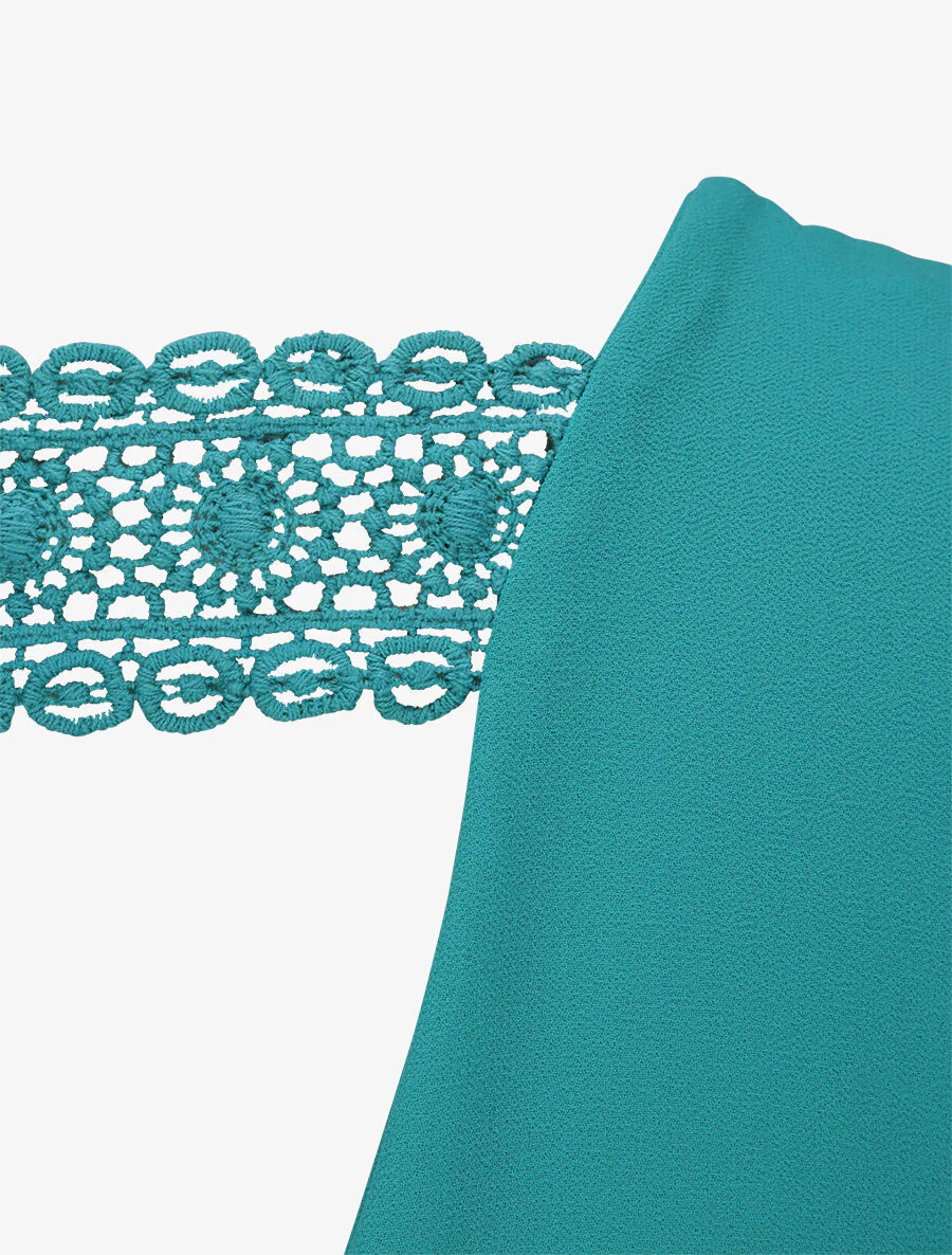 Top met opengewerkte rug en kanten detail - Mint - Image 3