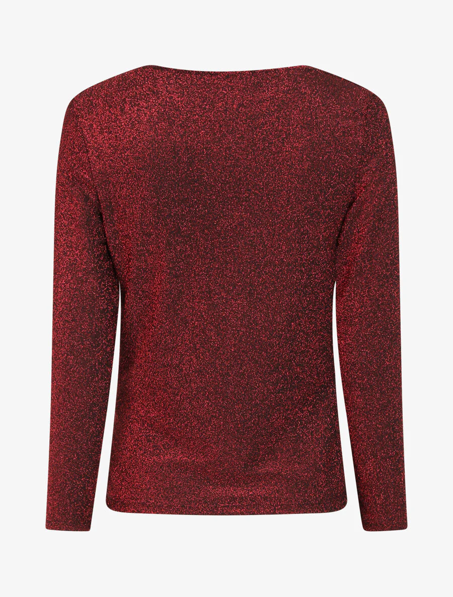 Irise top met watervalhals - Rood - Image 2