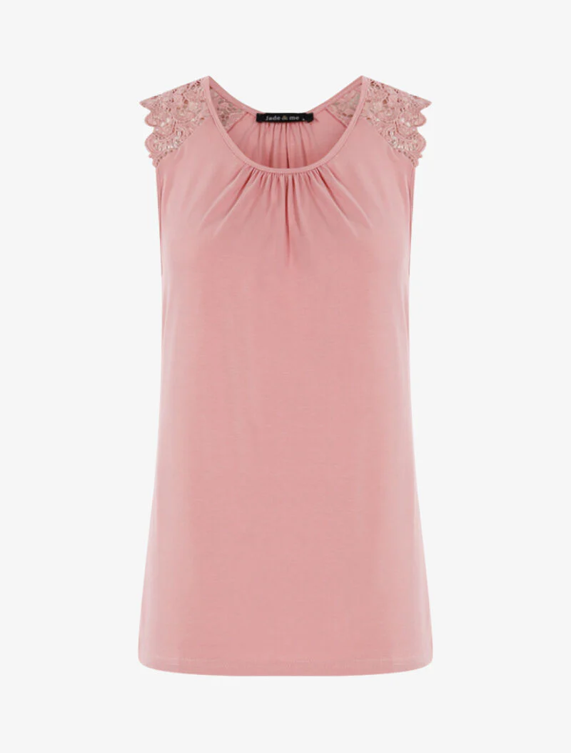 Gehaakte off-shoulder top - roze