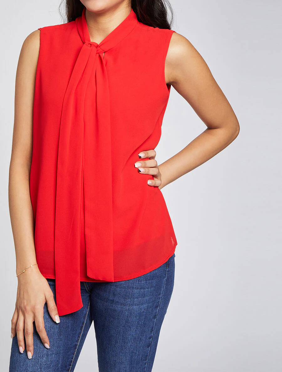 Top met een kraag - Rood - Image 4