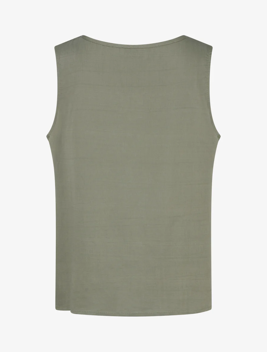 Top met golvende borduursels. - Kaki - Image 2