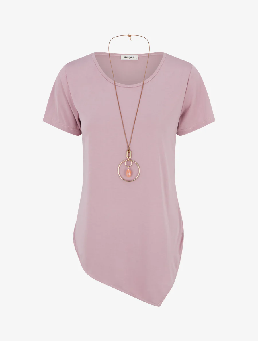 Top met korte mouwen en asymmetrische randen - Sering