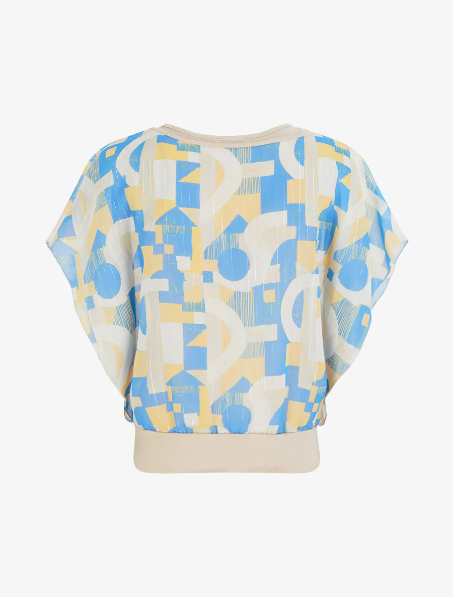 Top met korte mouwen en grafische print - Lichtblauw - Image 2