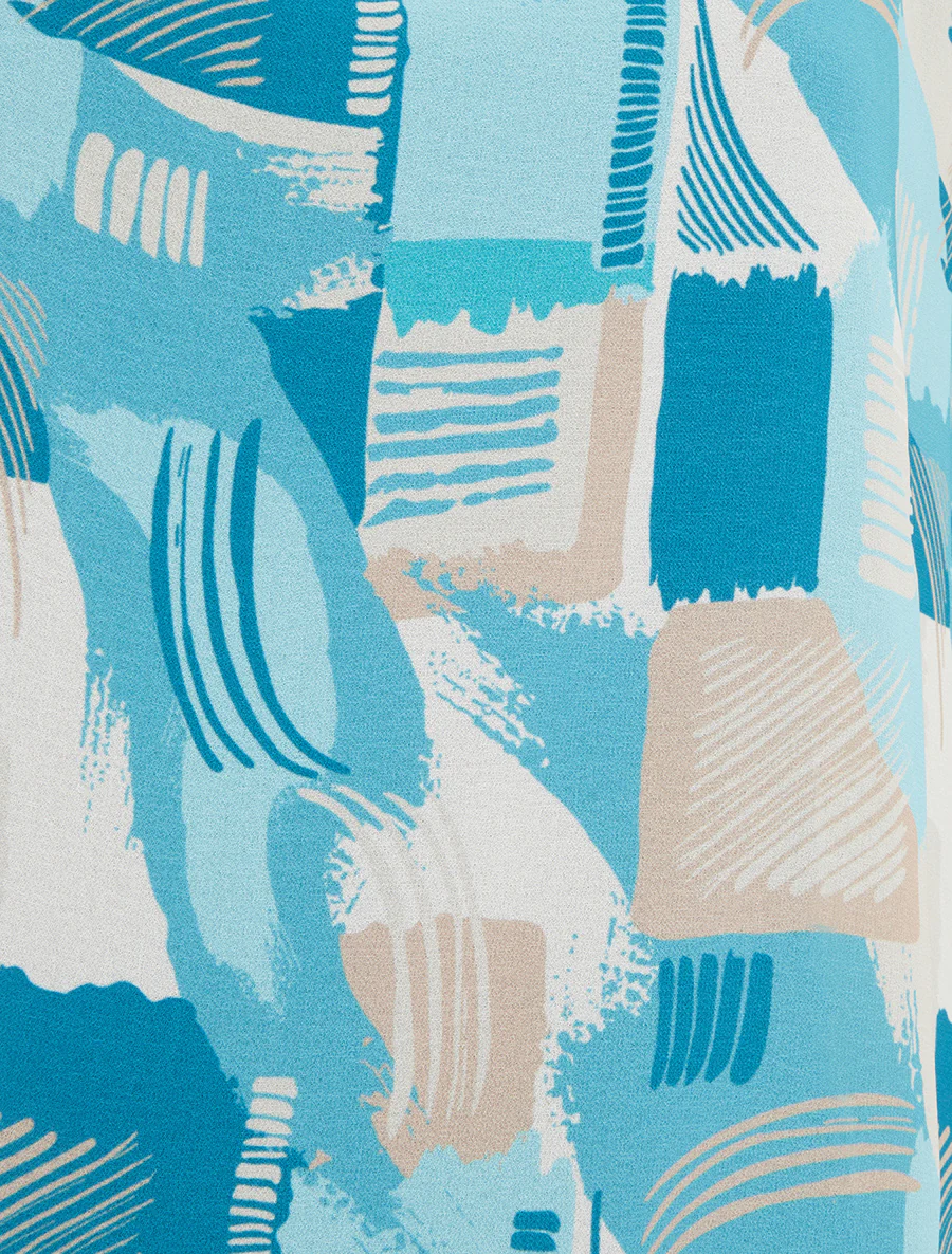 Top met korte mouwen en grafische print - Turkoois - Image 3