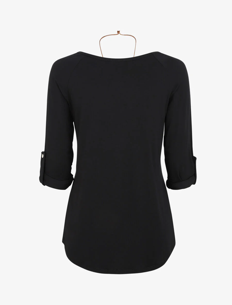 Top met lange mouwen - Zwart - Image 2