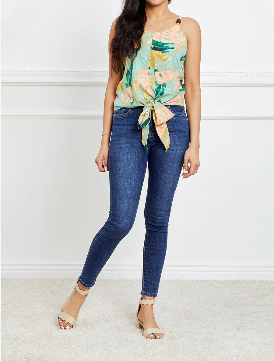 Top met schouderbanden stijl touwen - Groen - Image 4