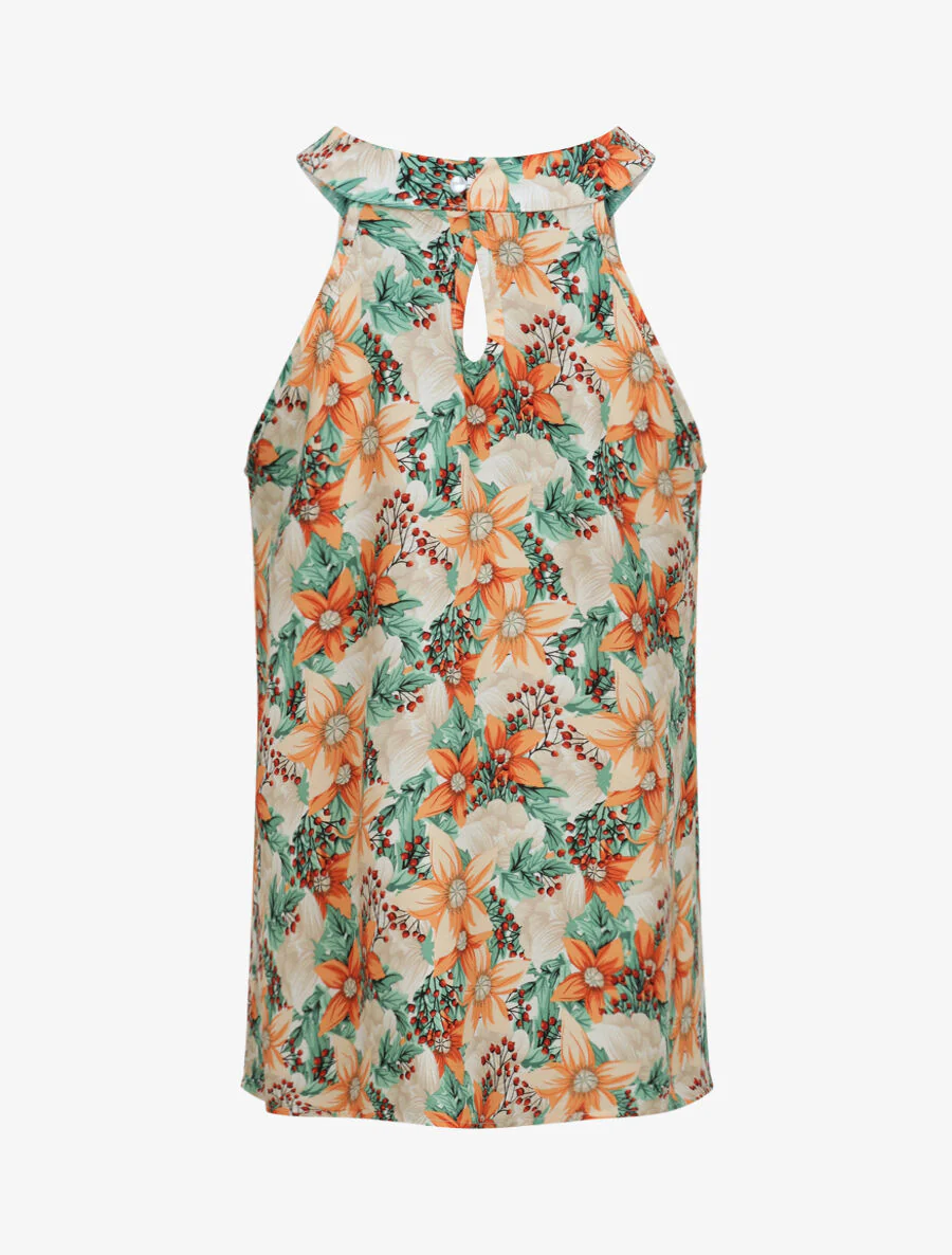 Top met verschillende bloemenprint - Groen - Image 2