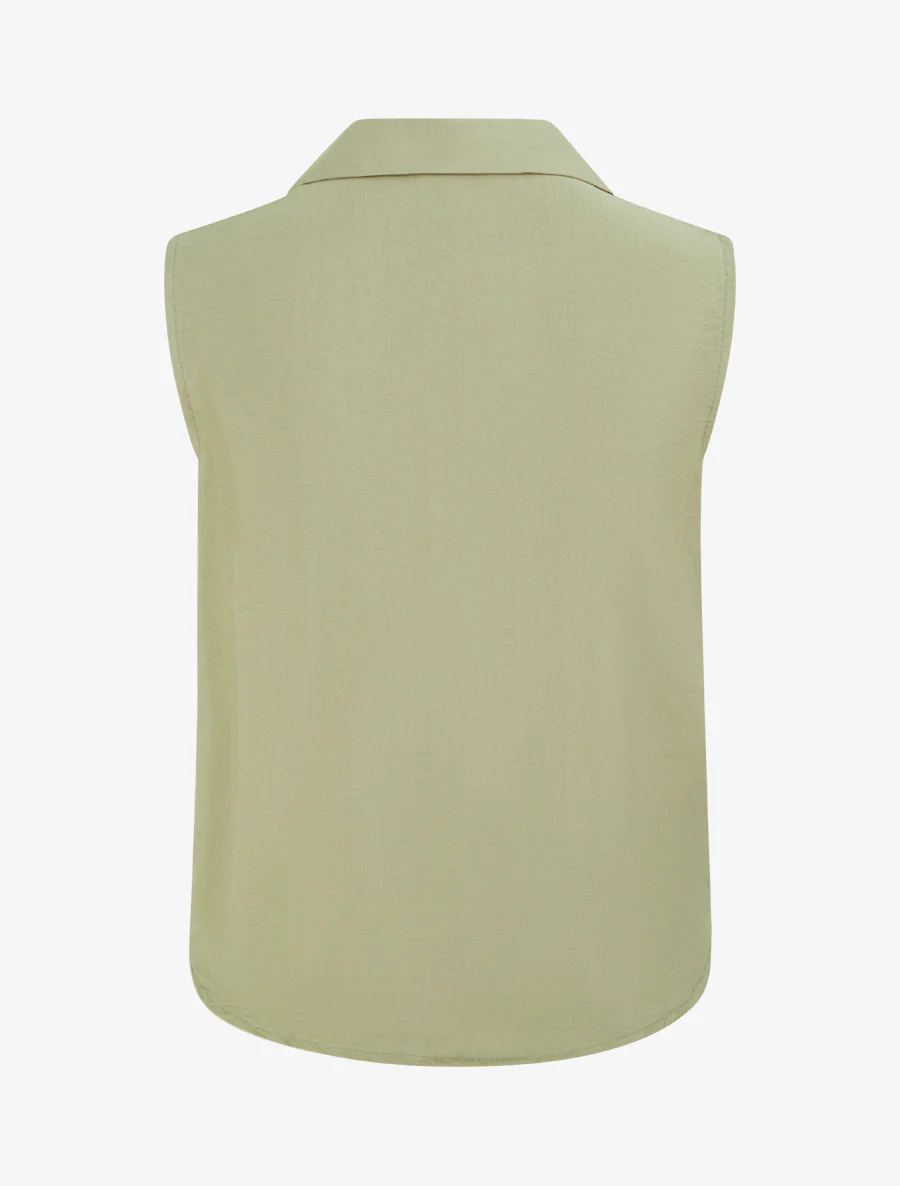 Top met vloeiende geknoopte look - Kaki - Image 2