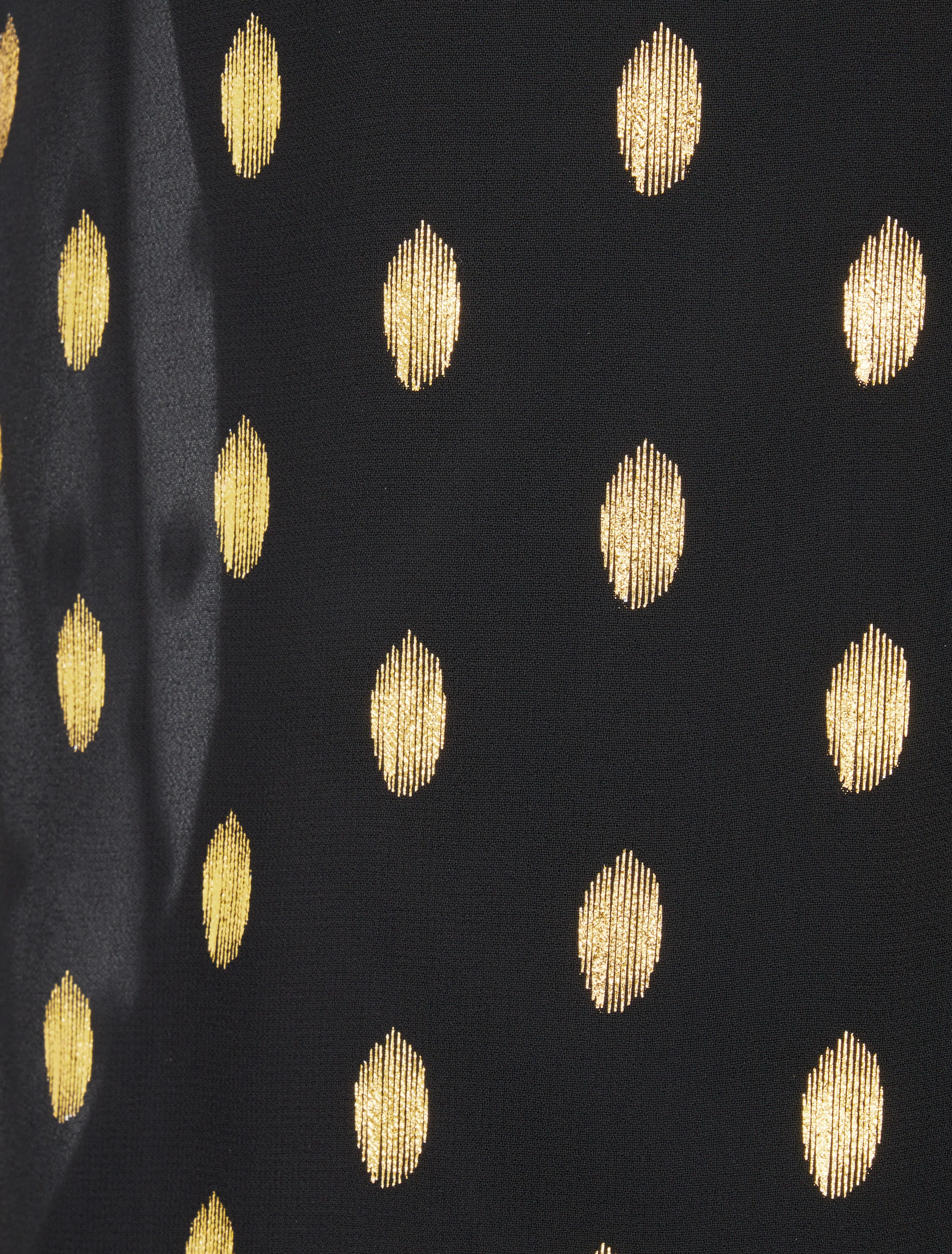 Mouwloze top met iriserende stippenprint - Zwart - Image 3