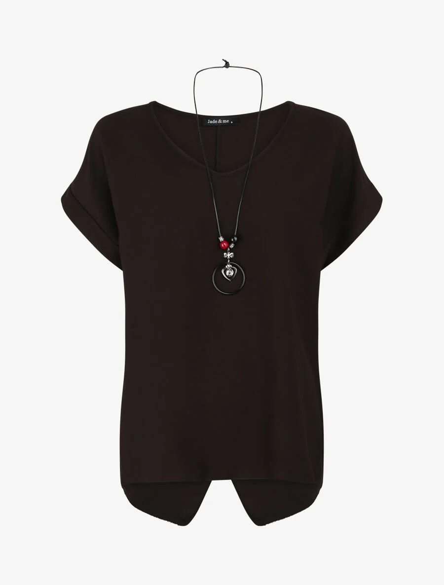 Oversized top met gespleten rug - Zwart