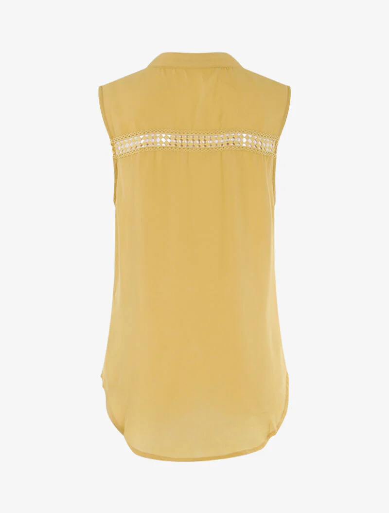 Top stijl mouwloze blouse - geel - Image 2