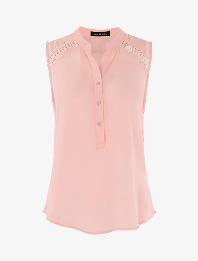 Top stijl mouwloze blouse - roze