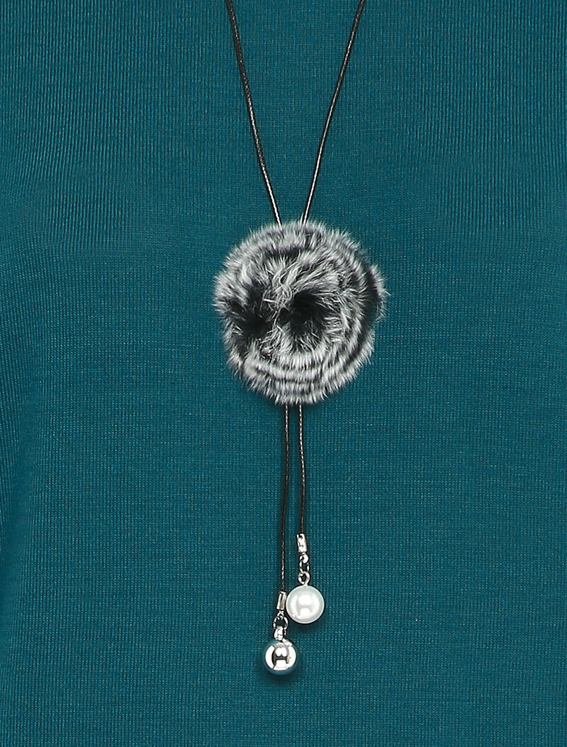 Dolmanmouw top met ronde hals - Blauwgroen - Image 3