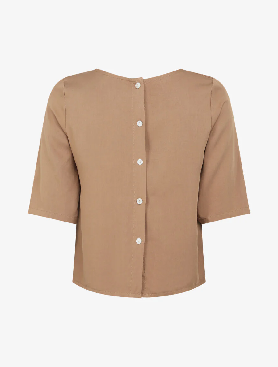 Top met knoopjes op de rug - Camel - Image 2