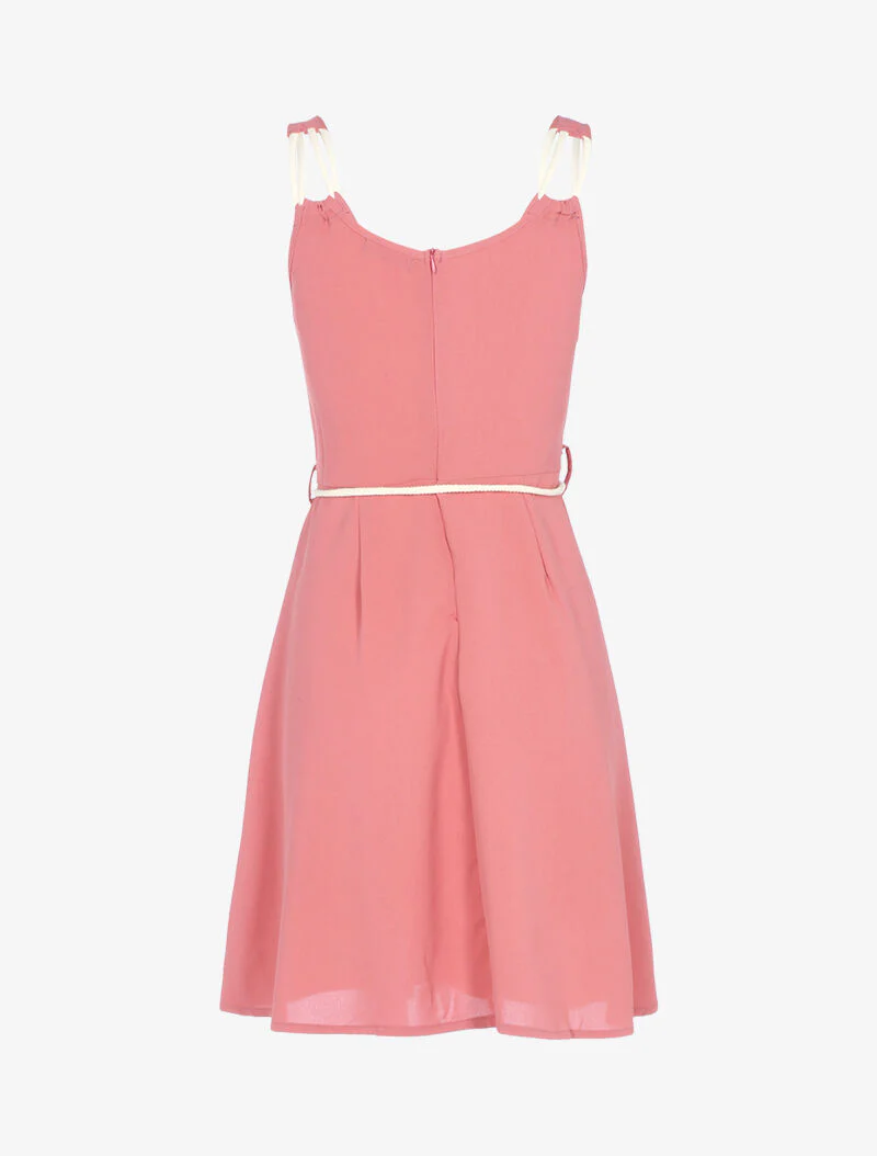 Jurk met koordstijl bandjes - roze - Image 2