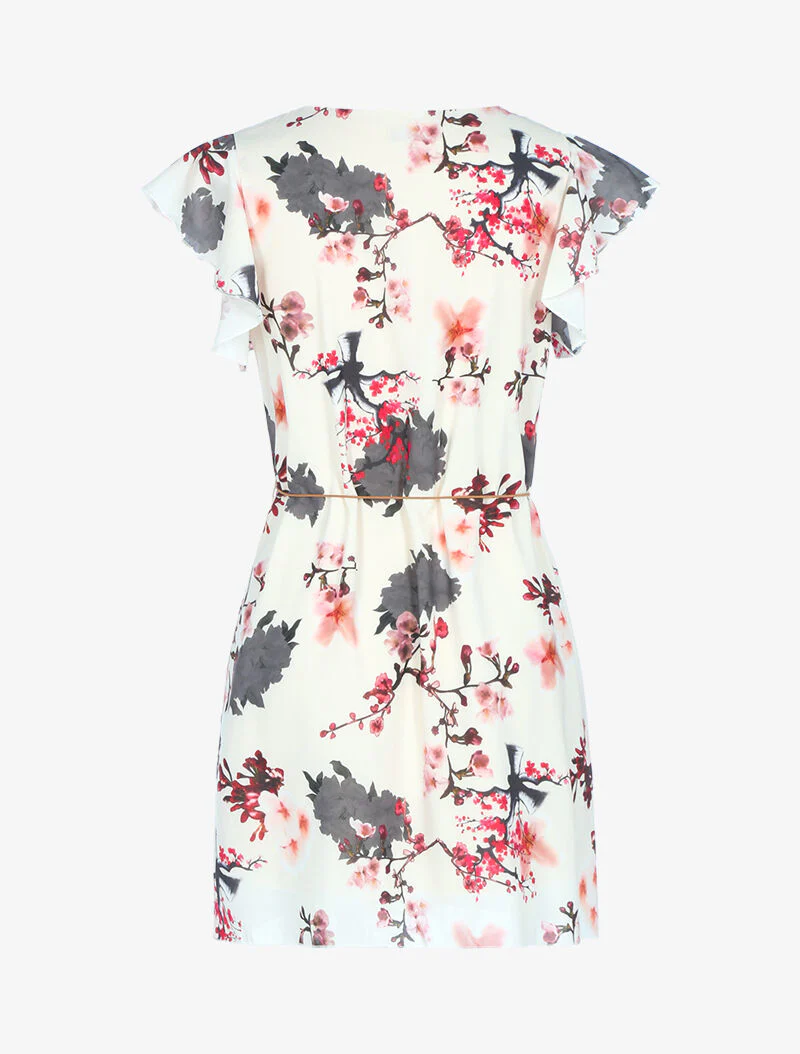 A-lijn jurk met bloemenprint - beige - Image 2