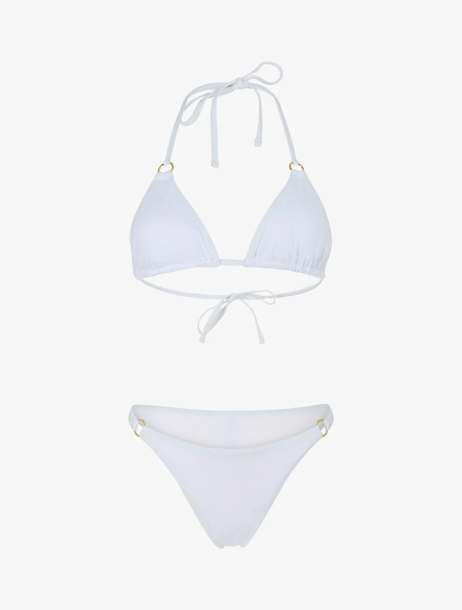 Triangel Bikini met Ringen - Wit