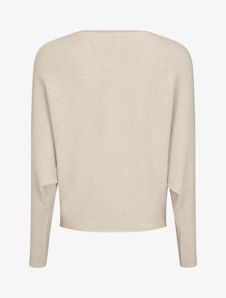 Trui in loose fit met ronde hals - Beige - Image 2