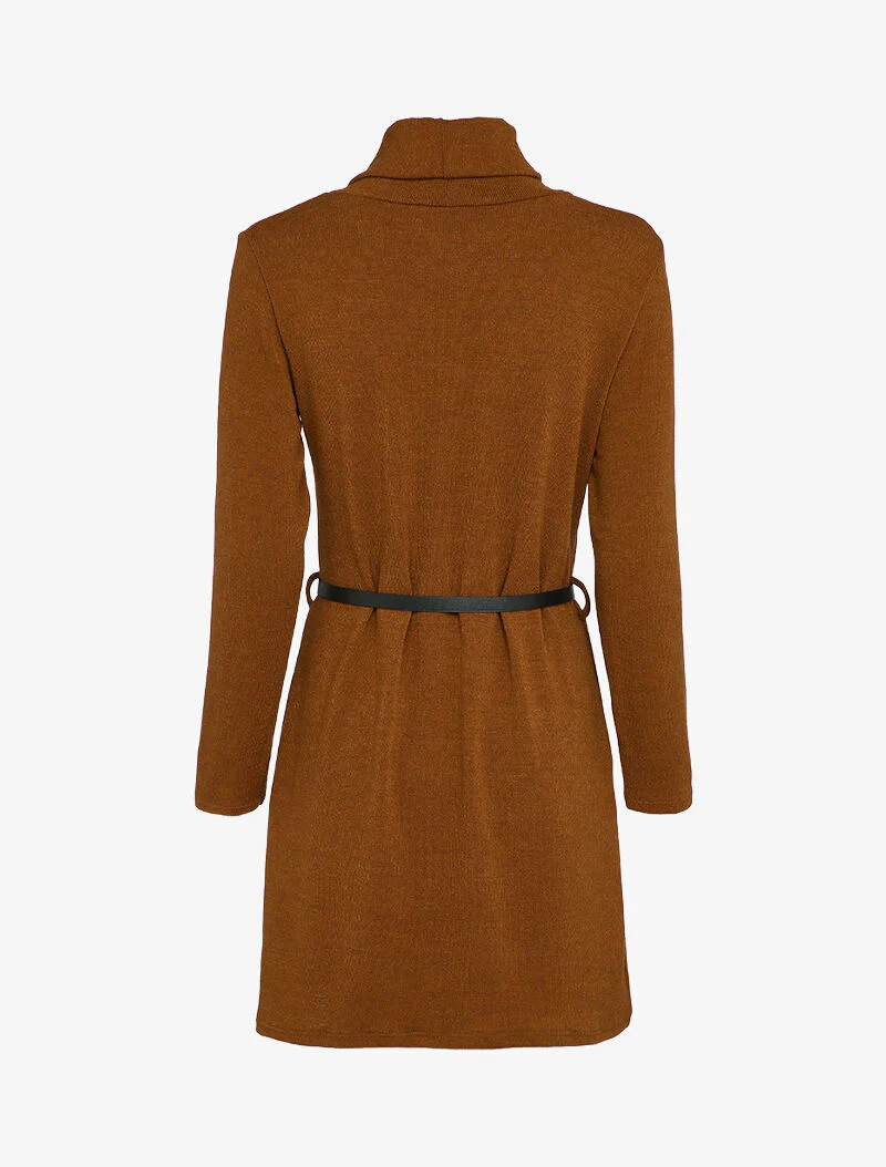 Coltrui jurk met riem - Bruin - Image 2