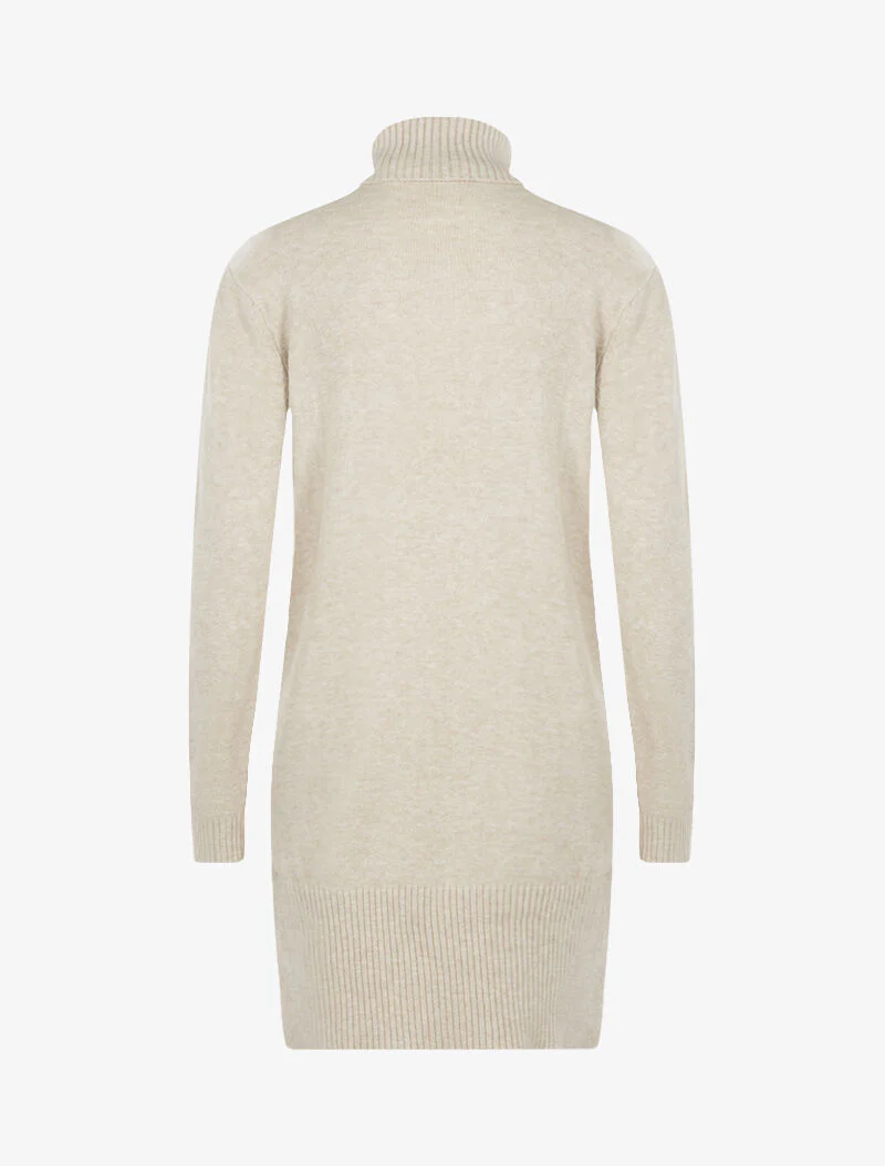 Trui jurk met grafische texturen - beige - Image 2